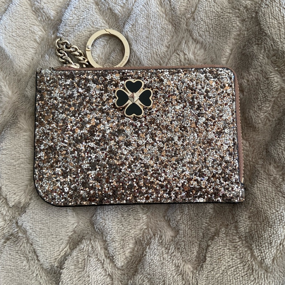Kate Spade Glitter Card Case Keyring - Rose Gold